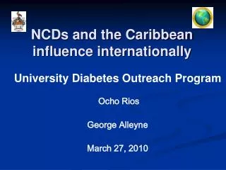 NCDs and the Caribbean influence internationally