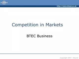 Competition in Markets