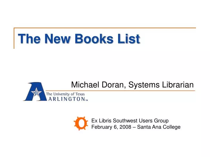 the new books list