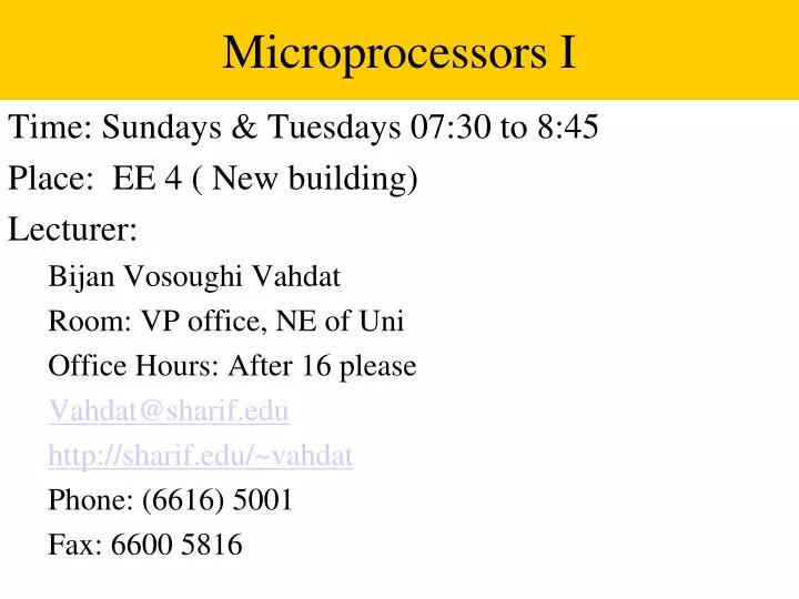 microprocessors i