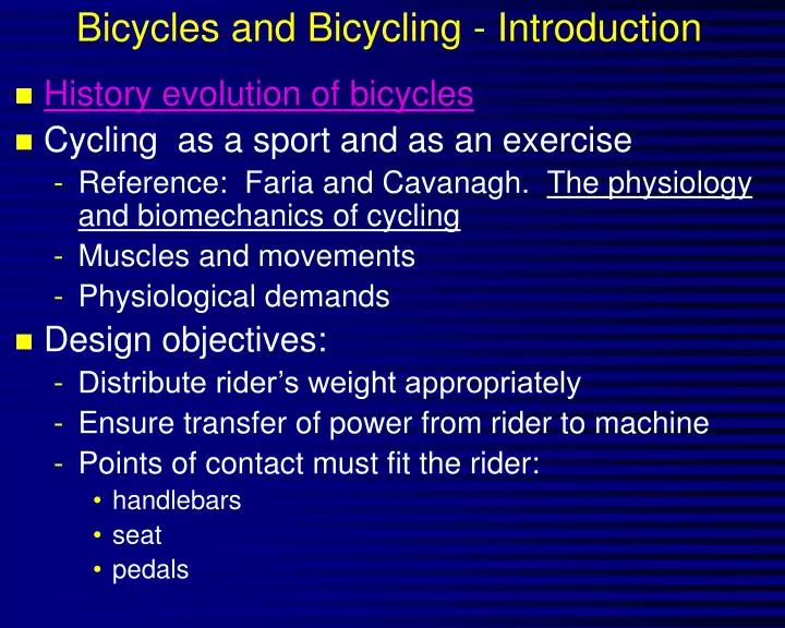 bicycles and bicycling introduction