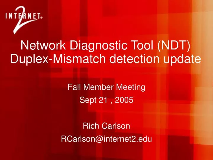 network diagnostic tool ndt duplex mismatch detection update