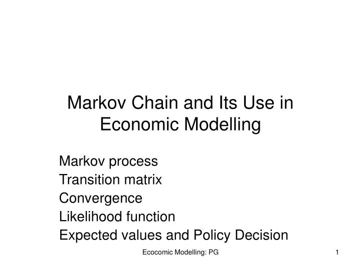 markov chain and its use in economic modelling
