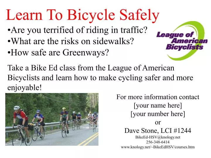 learn to bicycle safely