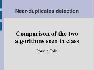 Near-duplicates detection