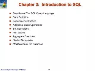 Chapter 3: Introduction to SQL