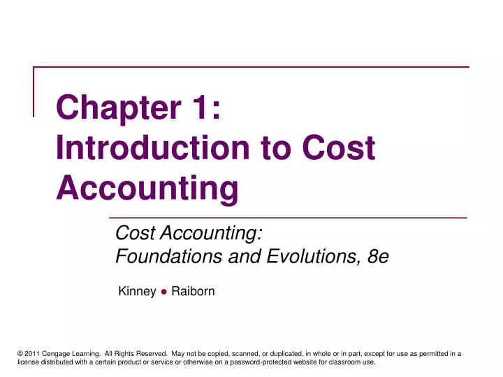 chapter 1 introduction to cost accounting