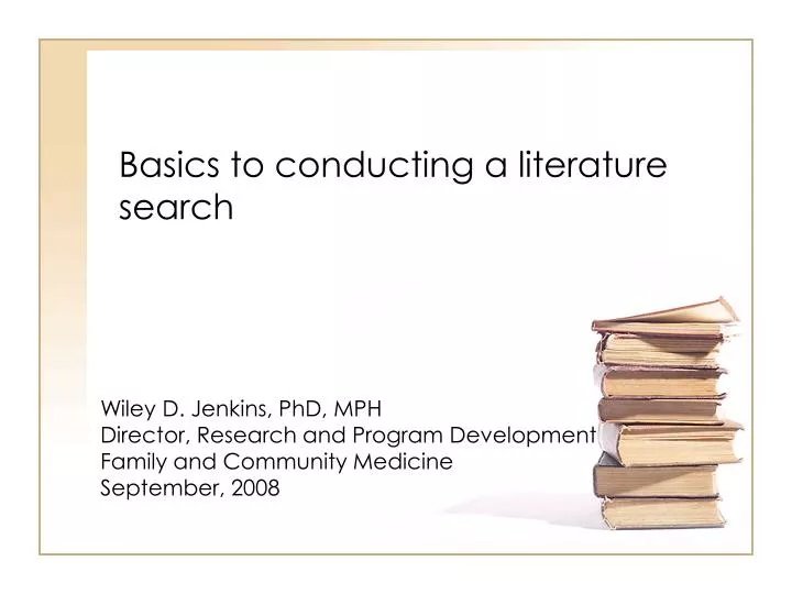 basics to conducting a literature search