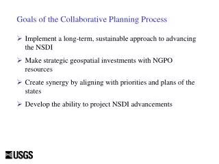 Goals of the Collaborative Planning Process