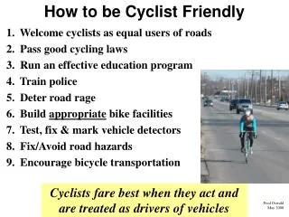 How to be Cyclist Friendly