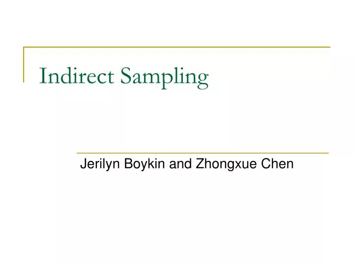 indirect sampling