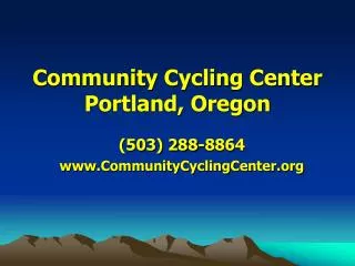 Community Cycling Center Portland, Oregon
