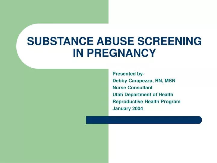substance abuse screening in pregnancy