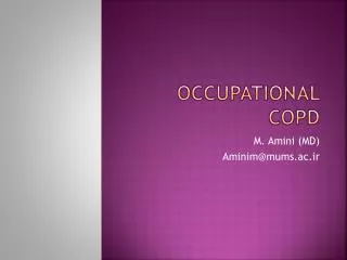 Occupational COPD