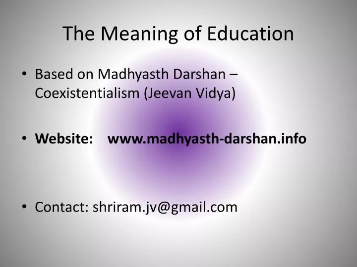 the meaning of education