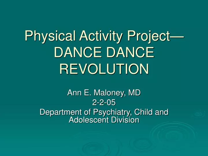 physical activity project dance dance revolution