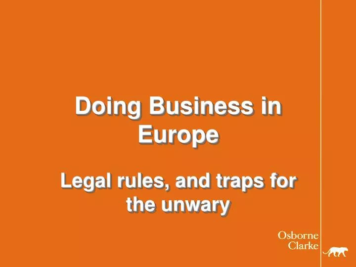 doing business in europe