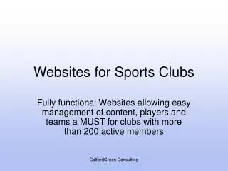 Websites for Sports Clubs