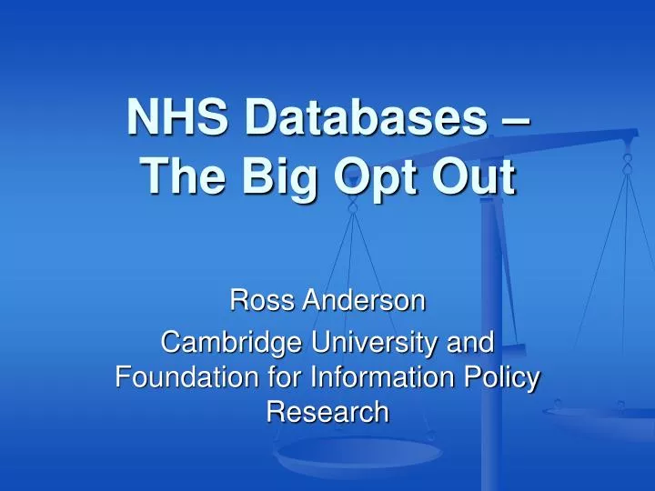 nhs databases the big opt out