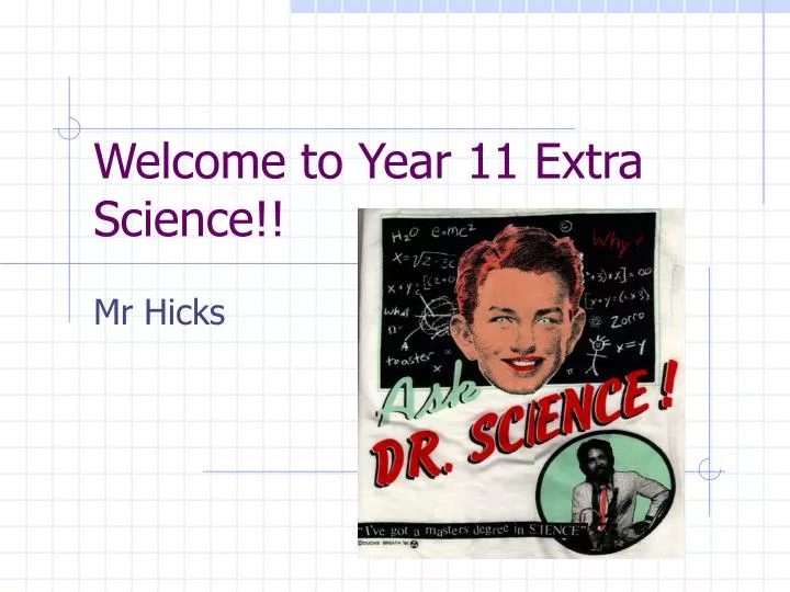 welcome to year 11 extra science