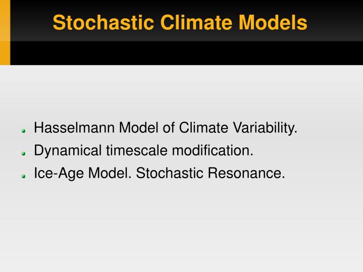 stochastic climate models