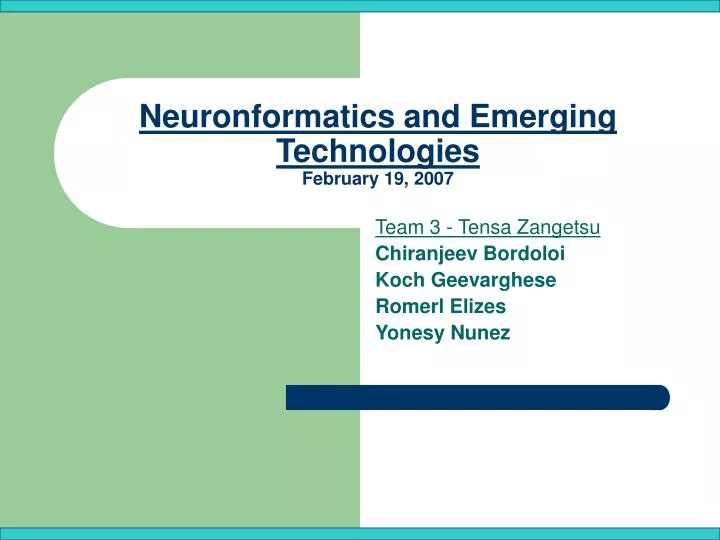 neuronformatics and emerging technologies february 19 2007