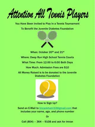 Attention All Tennis Players