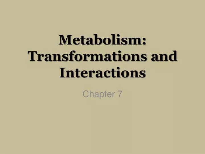 metabolism transformations and interactions