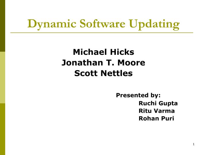 dynamic software updating