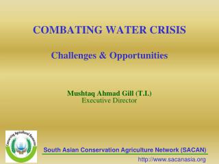 COMBATING WATER CRISIS Challenges &amp; Opportunities