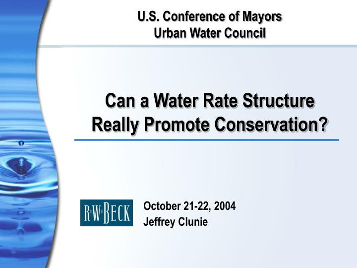 can a water rate structure really promote conservation