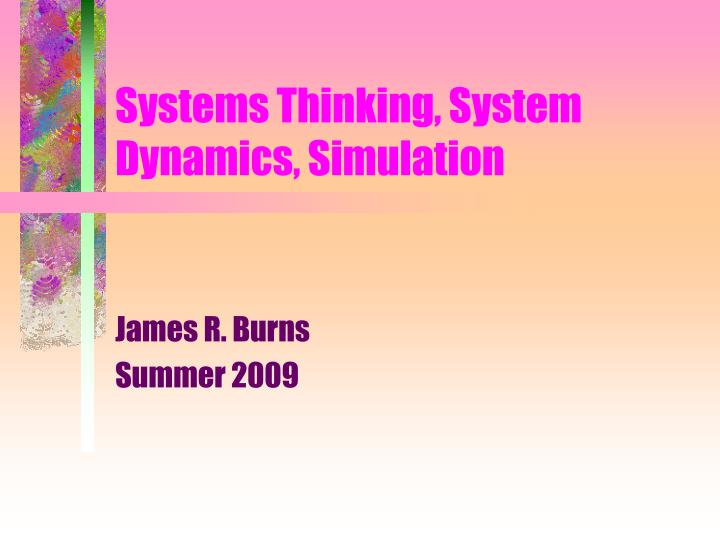 systems thinking system dynamics simulation