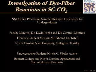 Investigation of Dye-Fiber Reactions in SC-CO 2