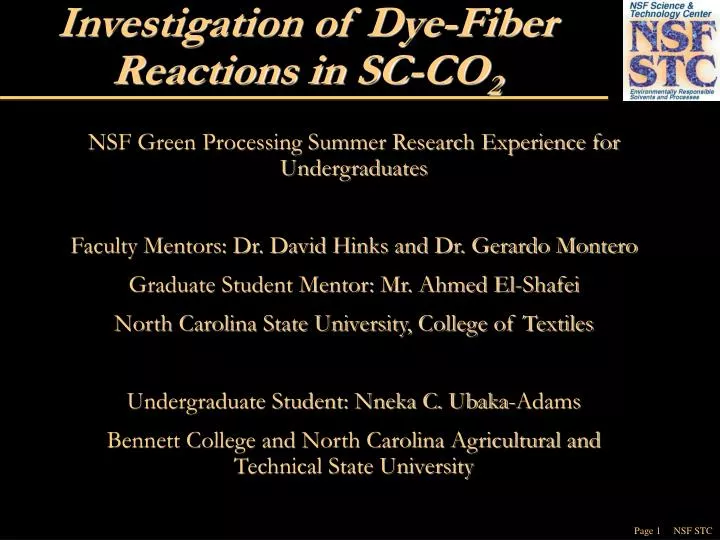 investigation of dye fiber reactions in sc co 2