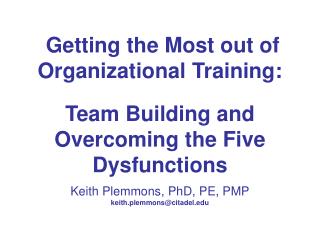 Getting the Most out of Organizational Training: