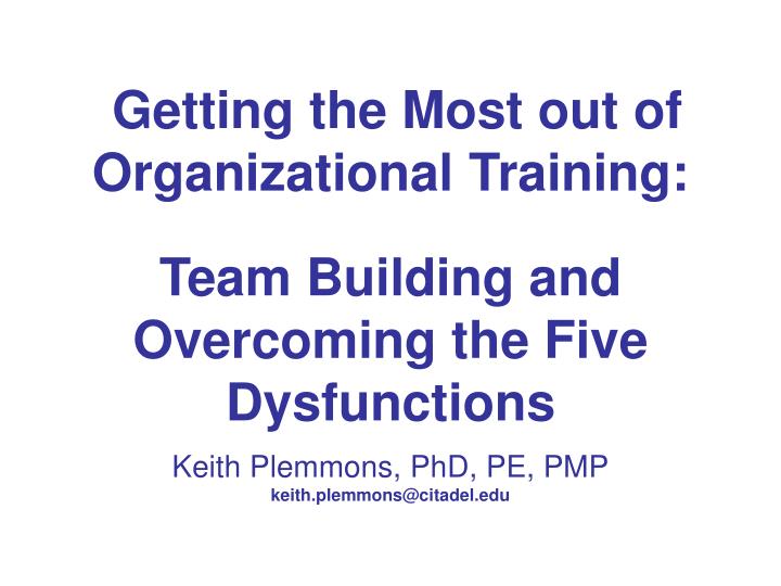 getting the most out of organizational training