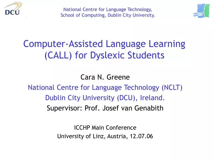computer assisted language learning call for dyslexic students