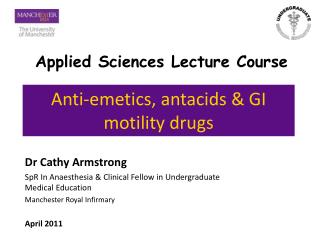 Anti-emetics, antacids &amp; GI motility drugs