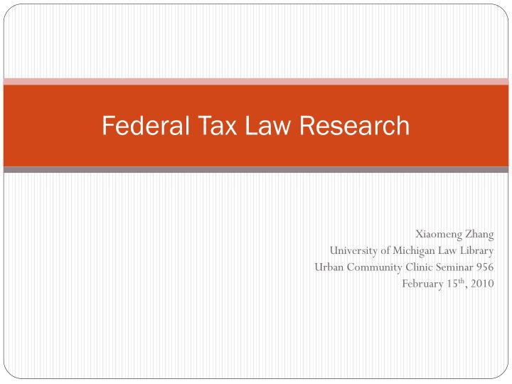 federal tax law research