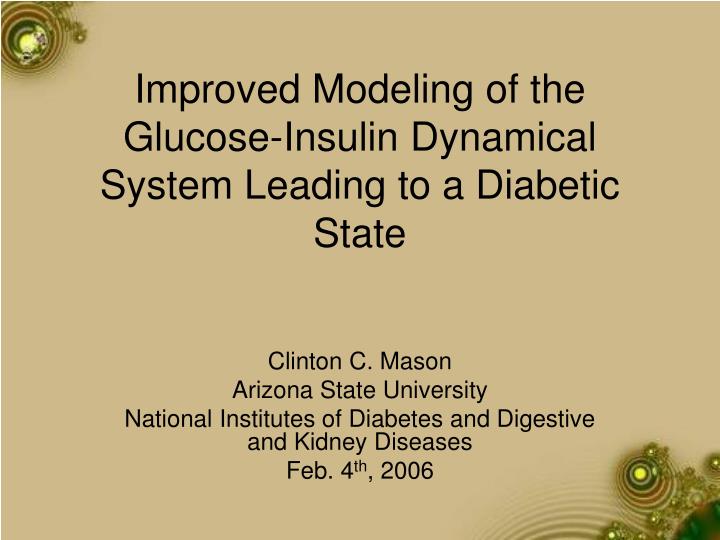 improved modeling of the glucose insulin dynamical system leading to a diabetic state