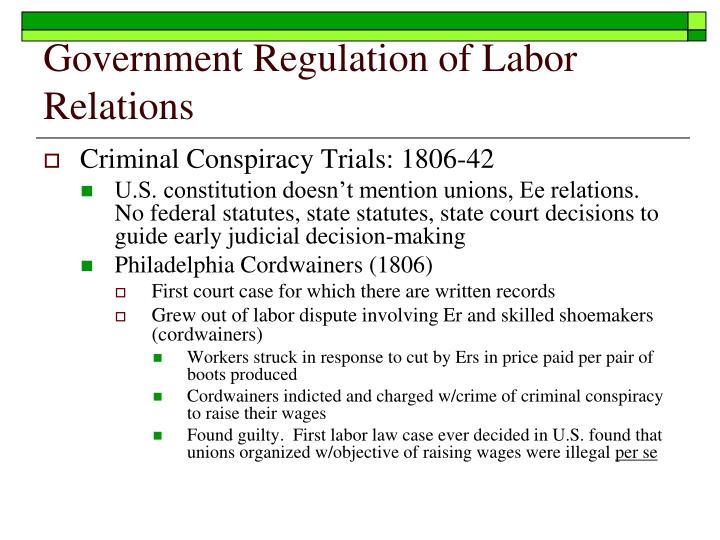 government regulation of labor relations