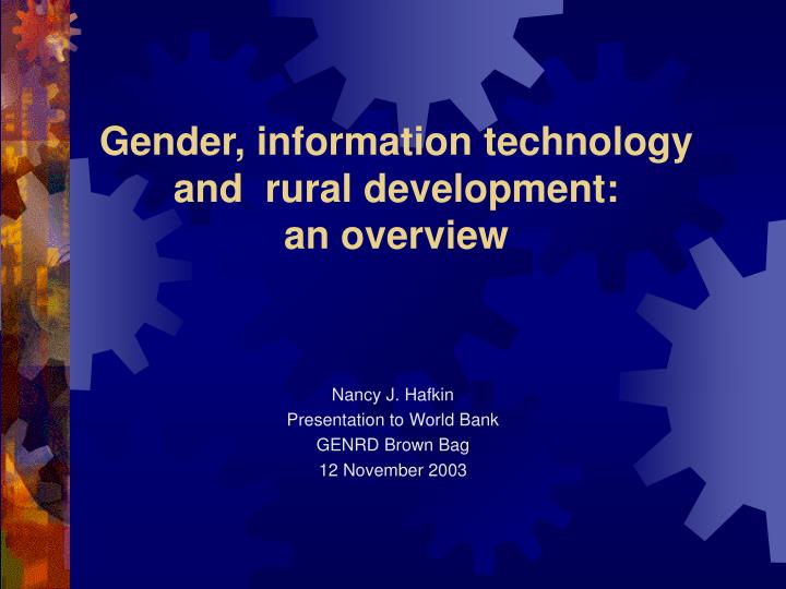 gender information technology and rural development an overview