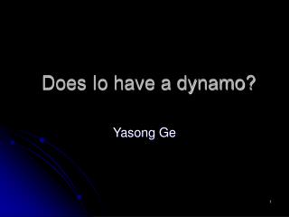 Does Io have a dynamo?