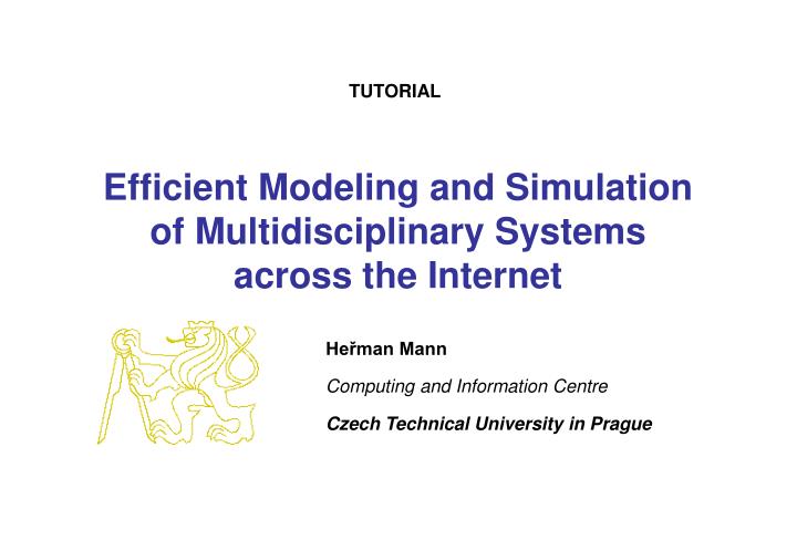 efficient modeling and simulation of multidisciplinary systems across the internet