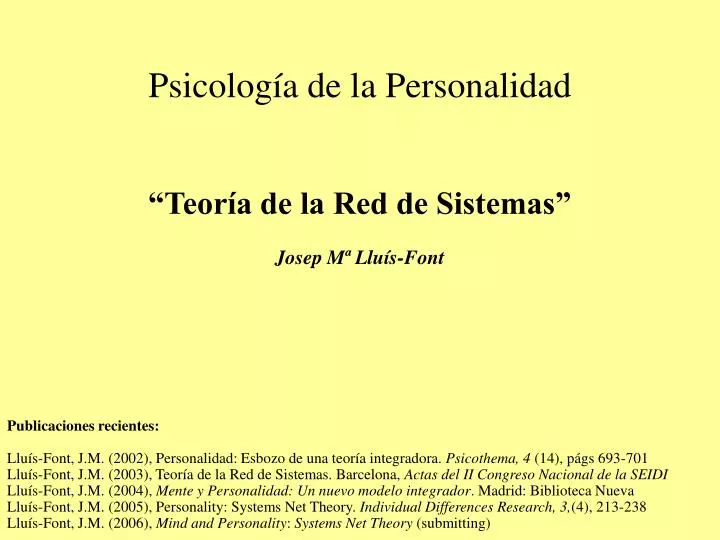 psicolog a de la personalidad