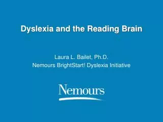Dyslexia and the Reading Brain