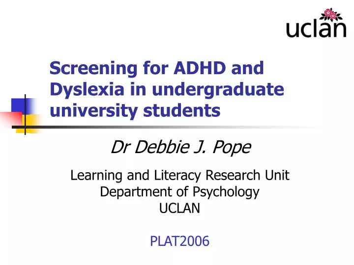 screening for adhd and dyslexia in undergraduate university students