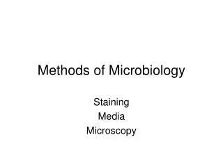 Methods of Microbiology