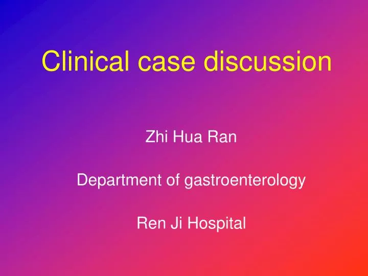 clinical case discussion