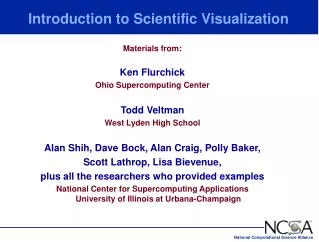 Introduction to Scientific Visualization